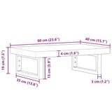 Basin Shelf Wall Mounted Steel and Solid Wood Beech 3302361