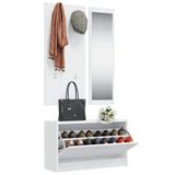 3-in-1 Shoe Cabinet Set White Engineered Wood 342570