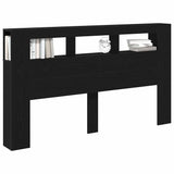 LED Headboard Black Oak 180 x 18.5 x 103.5 cm Engineered Wood 863115