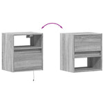 ZNTS Wall-mounted Bedside Cabinet with LED Lights Grey Sonoma 3307985