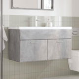 Bathroom Sink Cabinet with Built-in Basin Concrete Grey 3324860