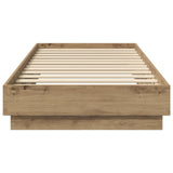 Bed Frame with LED Artisian Oak 80 x 200 cm Engineered Wood 8009010