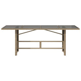 Garden Table Beige PE rattan 190 cm long, 80 cm wide, 75 cm high 365605