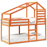 Bunk Bed without Mattress Wax Brown 90x200 cm Solid Wood Pine 3281963