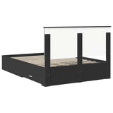 Bed Frame with Headboard Black 140 x 190 cm Engineered Wood 3409641