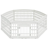6 Panel Dog Playpen White 179 x 151 x 58 cm Plastic 42027223