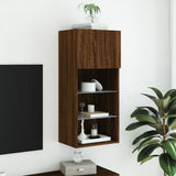 TV Cabinet with LED Lights Brown Oak 40.5x30x90 cm 837055