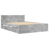 Bed Frame with Headboard without Mattress Concrete Grey 120x190 cm Small Double 3295607