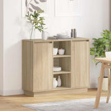 LED Sideboard Sonoma Oak 90 x 32 x 75 cm Engineered Wood 869684