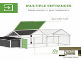 Wooden Chicken Coop with Nesting Box, Openable Roof, for 4-8 Chickens, White T3398P425332