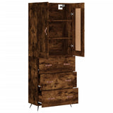 Highboard Smoked Oak 69,5x34x180 cm Engineered Wood 3199726