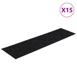 Stair Mats Self-adhesive 15 pcs 76x20 cm Black Rectangular 326926