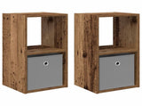 Bedside Table with Drawer 2 pcs Old Wood 30.5 x 27 x 59.5 cm 8000625