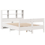 Bookcase Bed without Mattress White 140x190cm Solid Wood Pine 3323000