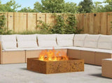 Fire Pit Brown 80 x 80 x 30 cm Weathering Steel 858929