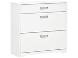 Shoe Cabinet, Slim Storage Cabinet with Drawer, 2 Flip-up Doors and Adjustable Shelf, Narrow T3398P329488