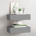 Wall-mounted Drawer Shelves 2 pcs Grey 40x23.5x10cm MDF 330246
