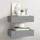 Wall-mounted Drawer Shelves 2 pcs Grey 40x23.5x10cm MDF 330246