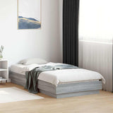Bed Frame without Mattress Grey Sonoma 90x190 cm Single Engineered Wood 839635