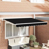 Retractable Awning Manual Black 350x200 cm Fabric 3329709