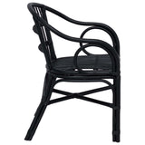 Stacking Chair Black 58 x 60 x 81 cm Rattan 42033215