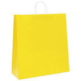 Paper Bags 250 pcs with Handles Yellow 45x17x48 cm 4101793