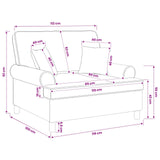 XXL Armchair with Cushions White Fabric 42043514