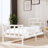 3101334 Bed Frame without Mattress White Solid Wood 90x200 cm