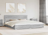 Bed Frame with Drawer Grey Sonoma 200 x 200 cm Engineered Wood 3409957