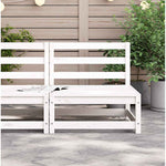 Garden Middle Sofa White Solid Wood Pine 805666