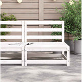 Garden Middle Sofa White Solid Wood Pine 805666