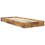 Floor Bed Frame Old Wood 80 x 200 cm Engineered Wood 8009078