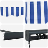 Retractable Awning Blue and White 450 x 300 cm Fabric and Metal 3330849