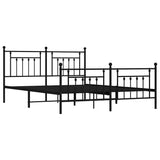 Bed Frame Black Powder-Coated Steel 183x213 cm Bed Frame 353560