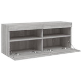 TV Wall Cabinet with LED Lights Grey Sonoma 100x30x40 cm 837216