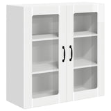 Wall Glass Cabinet LUCCA High Gloss White 80 x 31 x 80 cm 885069