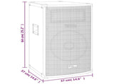 Professional Passive Hifi Stage Speaker 1000 W Black 37x37x64cm 70104