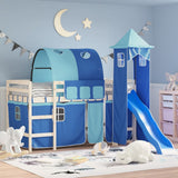 Curtains for Loft Bed with Tunnel and Tower Blue 835920