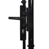 Fence Gate Single Door with Spike Top Steel 1x1.5 m Black 146034