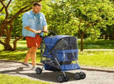 Dog Stroller with Rain Cover for Small Miniature Dogs, Folding Pet Pram with Cup Holder, Storage T3398P376426