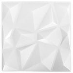 3D Wall Panels 24 pcs 50x50 cm Diamond White 6 m² 150911