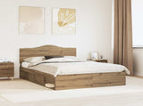 Bed Frame Artisian Oak 140 x 190 cm Solid Pine Wood 3413316