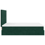 Ottoman Bed with Mattresses Dark Green 140x190cm Velvet 3313400