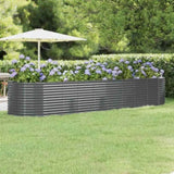 Garden Raised Bed Galvanised Steel 396x100x68 cm Anthracite 319076