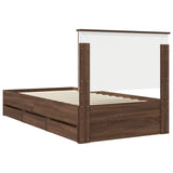 Bed Frame with Drawer Brown Oak 100 x 200 cm Engineer Wood 3411151