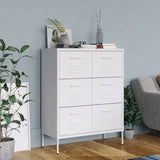 Drawer Cabinet White Steel Medium Fully Extendable 336152