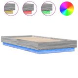 Bed Frame without Mattress with LED Lights Grey Sonoma 100x200 cm 839509