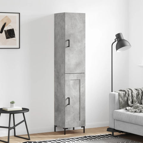 Highboard Concrete Grey 34.5x34x180 cm Engineered Wood 3199109