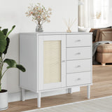 Sideboard SENJA Rattan Look White 80x40x80 cm Solid Wood Pine 358038