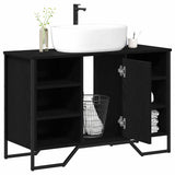 Bathroom Sink Cabinet Black Oak 91 x 35 x 60 cm Engineered wood 869185